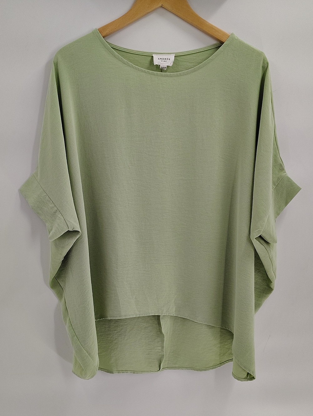 Andree Blouse Size Small Oversized Fit Green Flowy